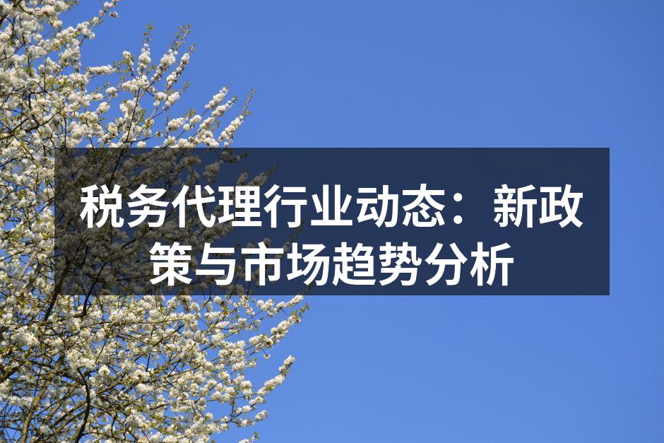 税务代理行业动态：新政策与市场趋势分析