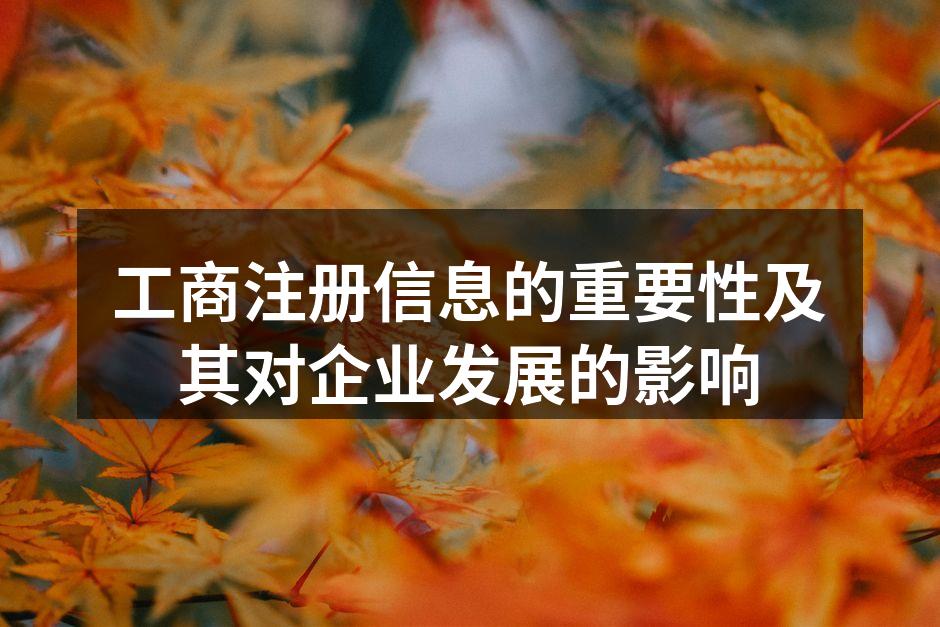 工商注册信息的重要性及其对企业发展的影响